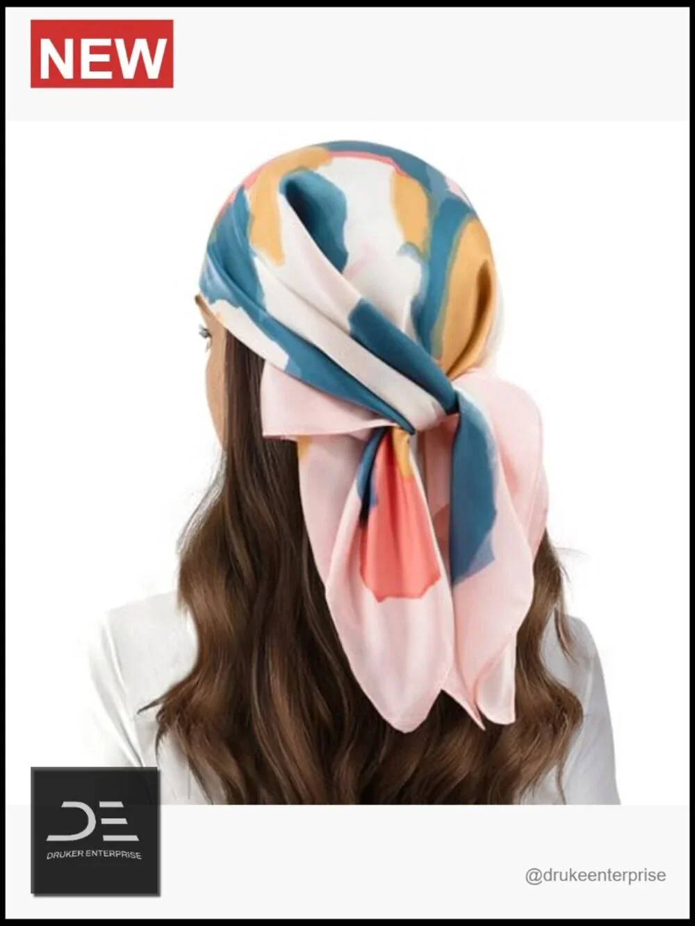 27'' Satin Silk Feeling Square Scarf for Hair Neck Bag